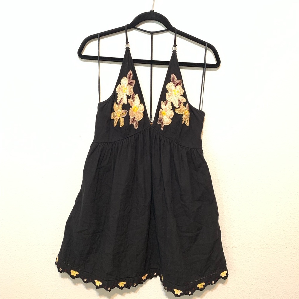 FREE PEOPLE Embroidered halter floral dress